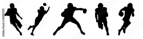 Silhouettes American Football Five Set Vol.03 Vector