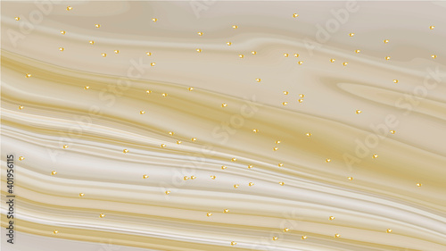 Golden beige liquid marble texture cream tones abstract background smooth stripes vector illustration