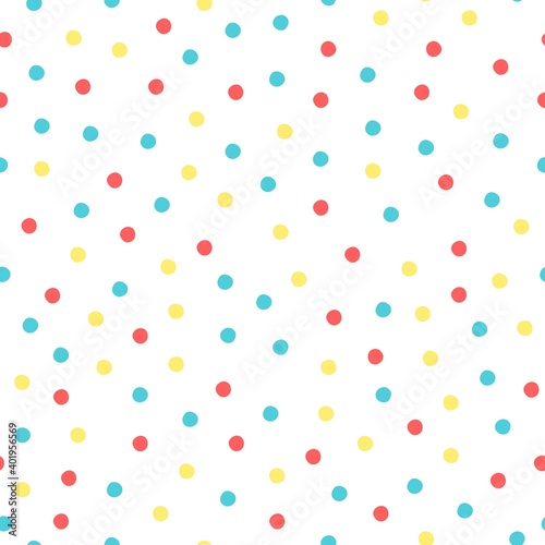 holiday seamless pattern with dots. Merry Christmas. Colorful vector, flat style. design for fabric, print, wrapper
