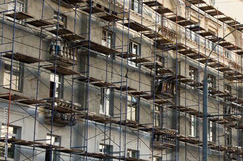 Wallpaper Mural scaffolding on a house Repair of the facade Torontodigital.ca