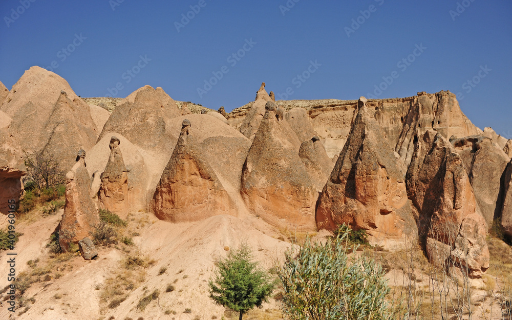 Beautiful cliffs in the valley of Cappadocia