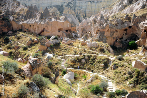 Scenic landscape in national park of Cappadocia