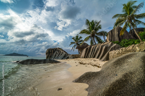 Seychelles La Digue Anse Source d'Argent beach Indian Ocean