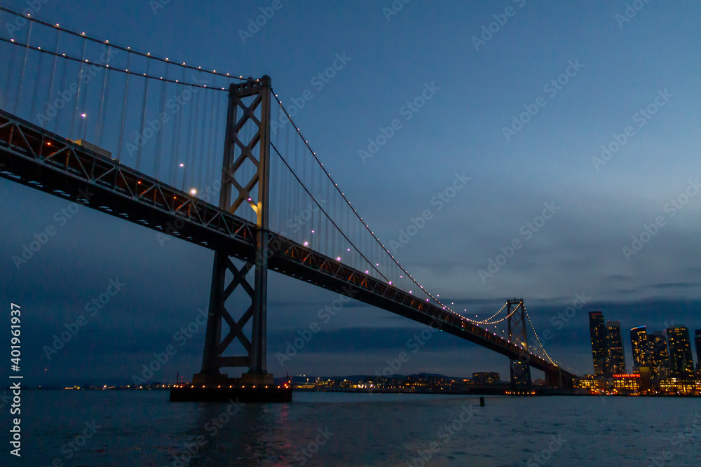 San Francisco Bay Bridge at blue hour