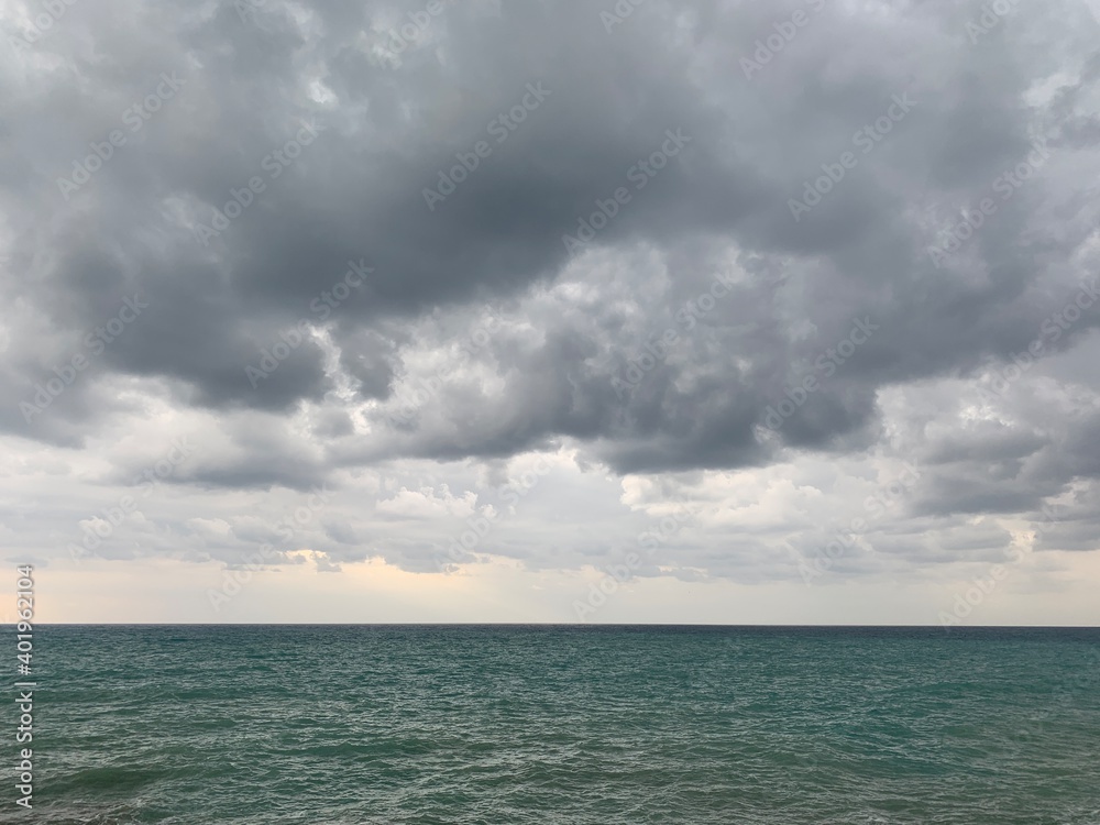 Dark clouds on the sea