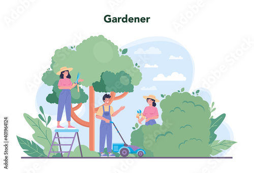 Gardener concept. Idea of horticultural designer business