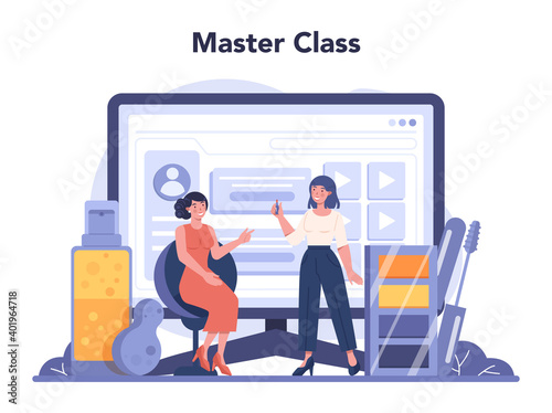 Visagiste online service or platform. Beauty center service concept
