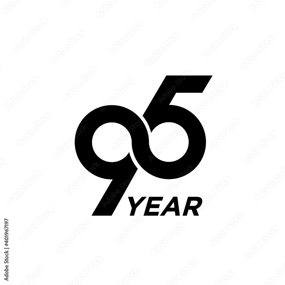 95 infinity Years Anniversary Celebration Vector Template Design Illustration - obrazy, fototapety, plakaty 