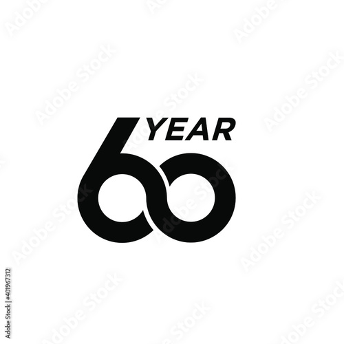60 infinity Years Anniversary Celebration Vector Template Design Illustration