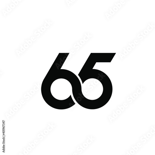 65 infinity Years Anniversary Celebration Vector Template Design Illustration
