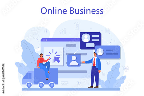 Online business concept. People forming a business on the internet.