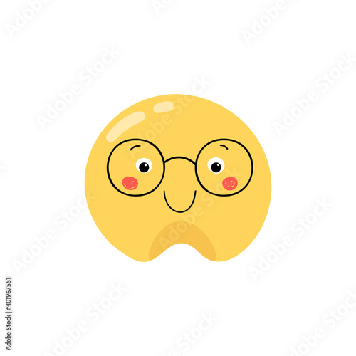 Grain of millet with a cute smiling face. Vector stock hand-drawn illustration isolated on a white background.