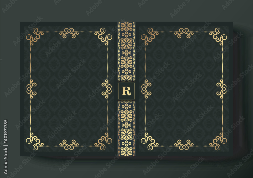 Luxury ornamental book cover design