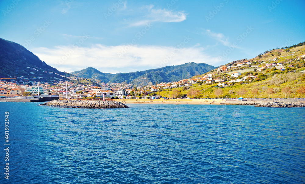lake and mountains in the summer in Madeira