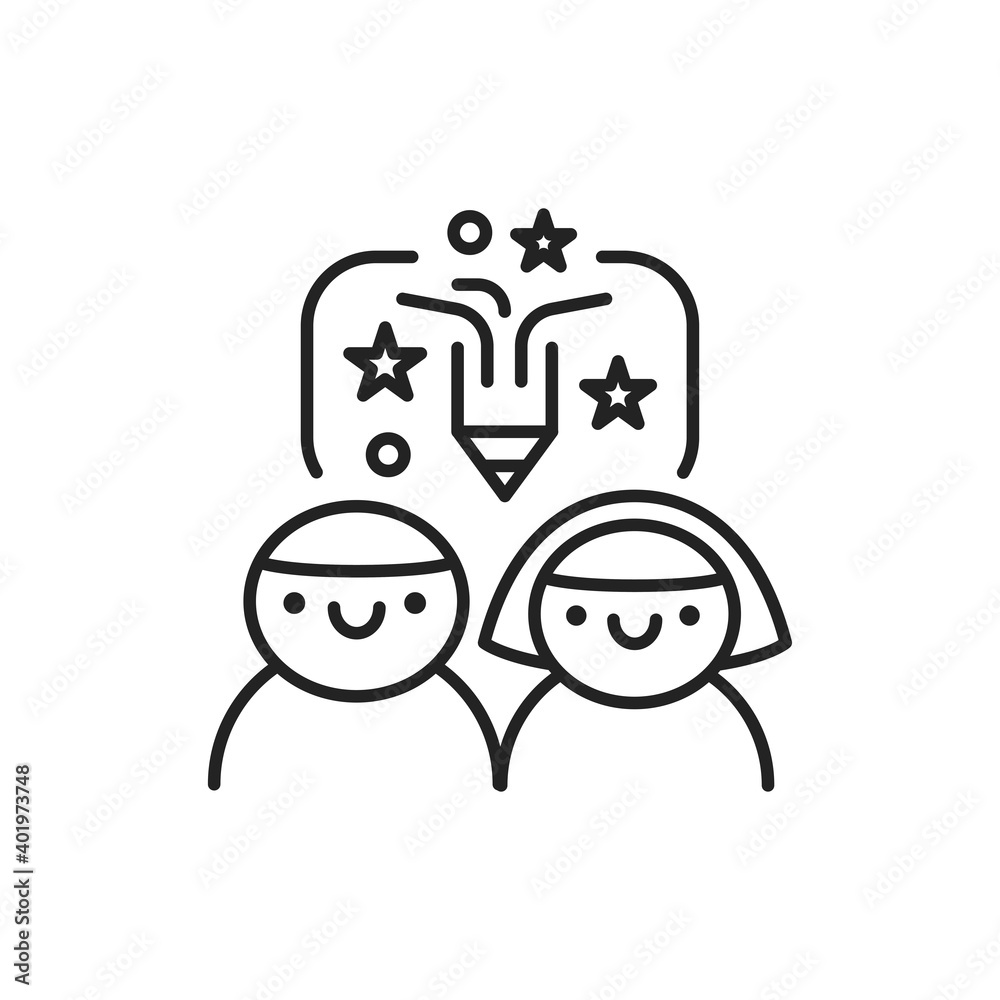 Creative children s studio color line icon. Pictogram for web page, mobile app, promo. Creative children s studio color line icon. Pictogram for web page, mobile app, promo.