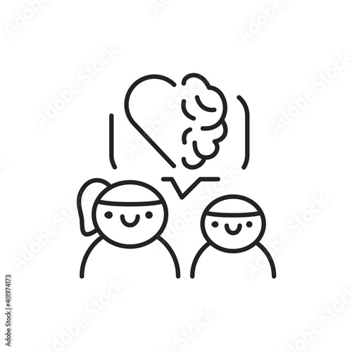 Development of emotional intelligence in children color line icon. Pictogram for web page, mobile app, promo.