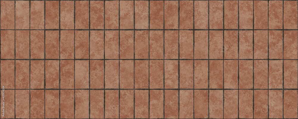 Wunschmotiv: Rectangular red terracotta floor tile texture #401974304