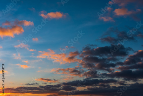 Beautiful dawn sky background texture