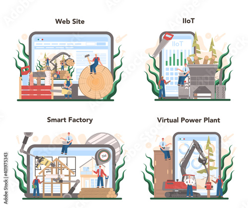 Timber industry and wood production online service or platform