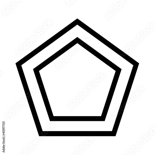 Double pentagon symbol icon