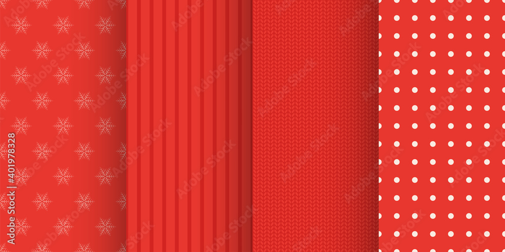 red color christmas red seamless patterns set red color christmas red seamless patterns set