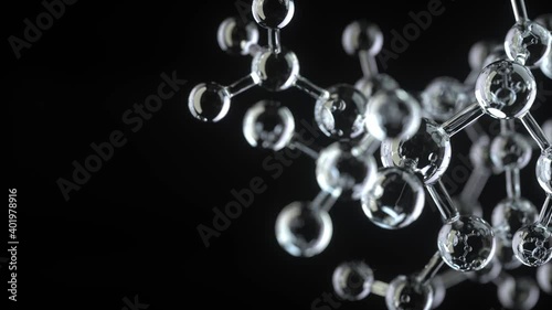 molecule model. Science concept. 3d rendering,4k loop conceptual video.	
