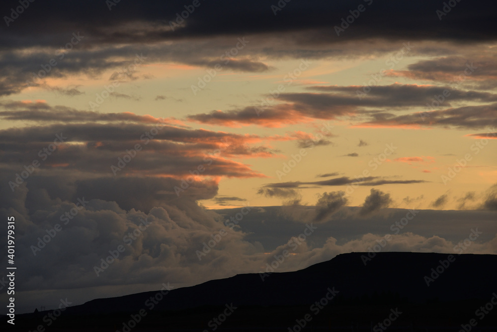Sunset on Icelandic sky
