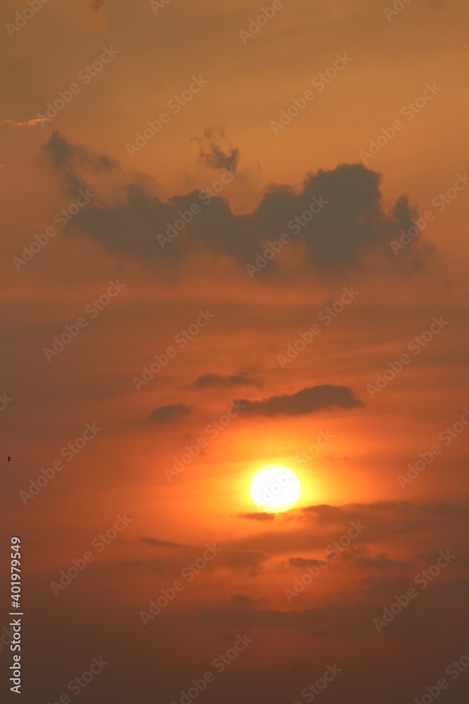Sunset with trishula in clouds Sunset with trishula in clouds