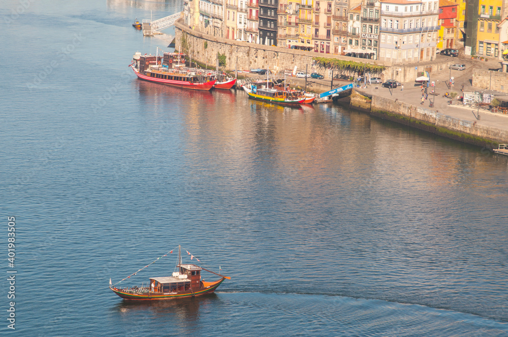 Boat on the Douro river in Porto, Portugal