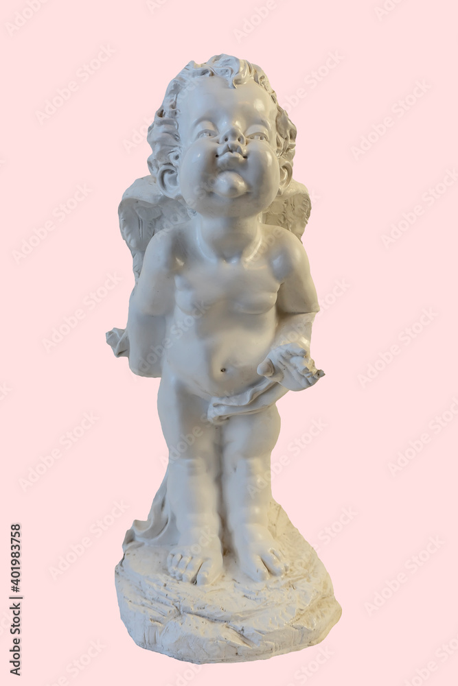 Isolated photo of a gypsum angel