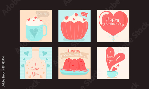 Valentines day for Social Media post collection with sweet concept.