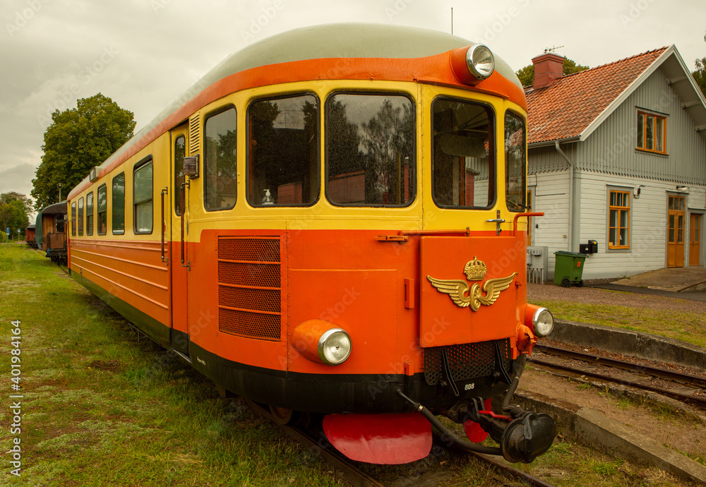 old swedish train at the staion