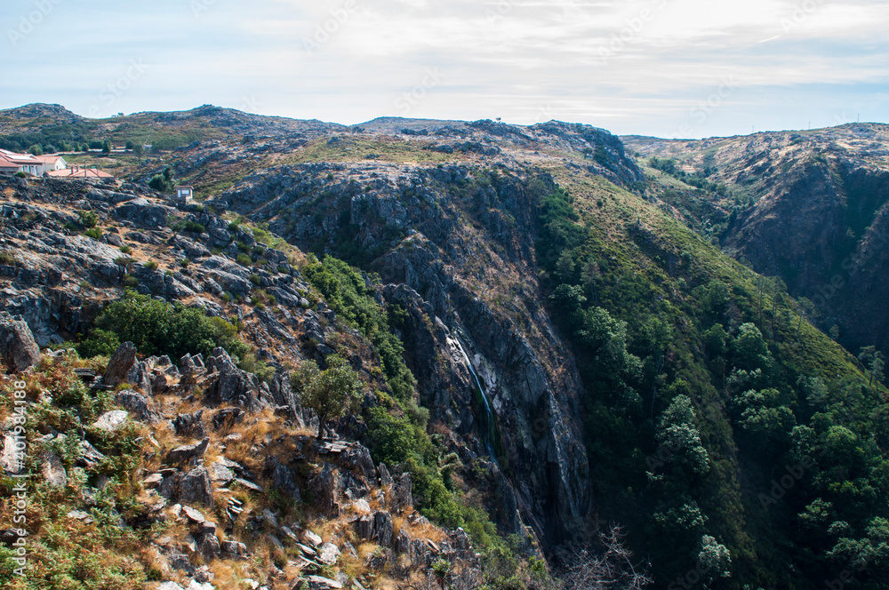 Fototapeta premium Water fall in the mountains near Arouca, Portugal.
