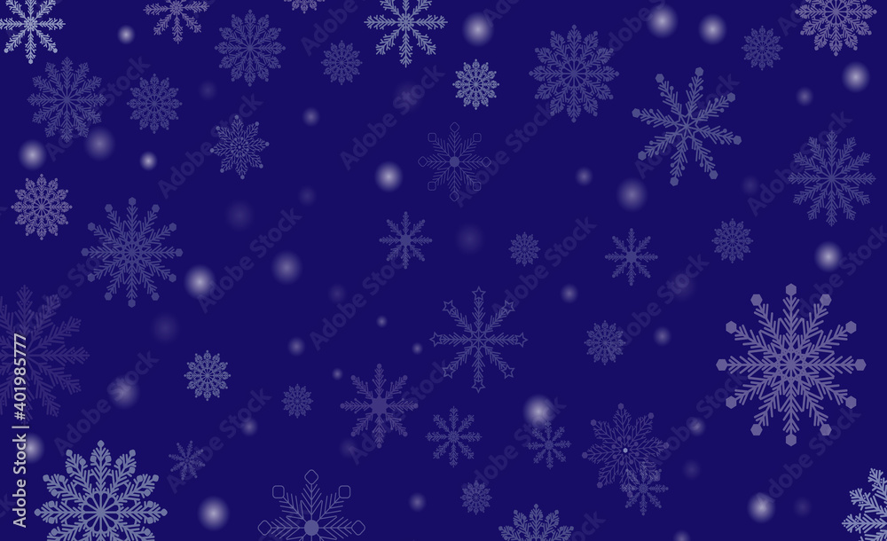 christmas background with snowflakes, snow on dark blue background christmas background with snowflakes, snow on dark blue background