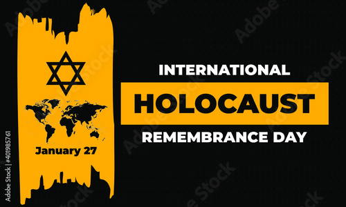 International Holocaust Remembrance Day is an international memorial day on 27 January commemorating the tragedy of the Holocaust that occurred during the Second World War. Star of David. Vector EPS10