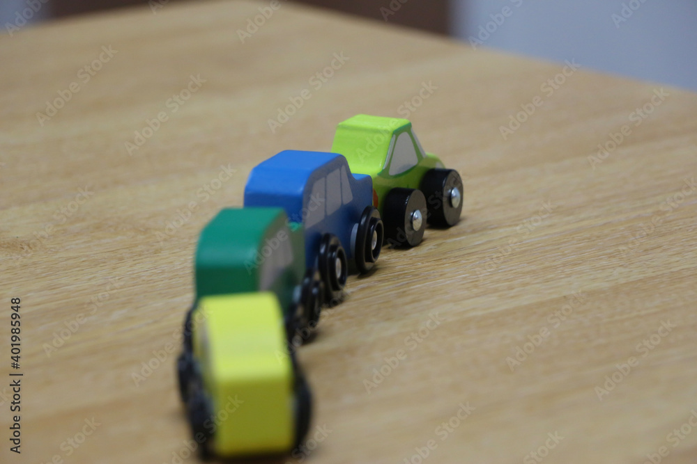 Fototapeta premium Toy cars on the table