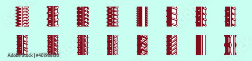 set of endless rebars cartoon icon design template with various models. vector illustration isolated on blue background