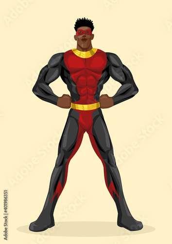 Illustration of a black superhero