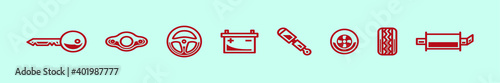 set of muffler cartoon icon design template with various models. vector illustration isolated on blue background