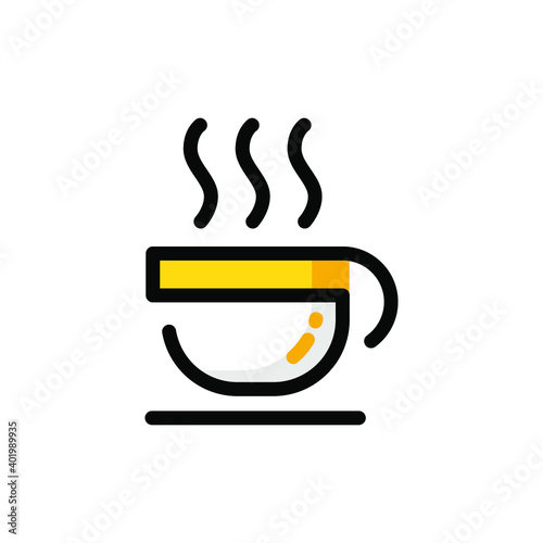 Flat MBE style black gold sweet dessert drink icon  lovely yellow orange beverage item  adorable product illustration for teahouse liquor bar  a cup of bubble tea  coffee  juice and straw  lemon slice