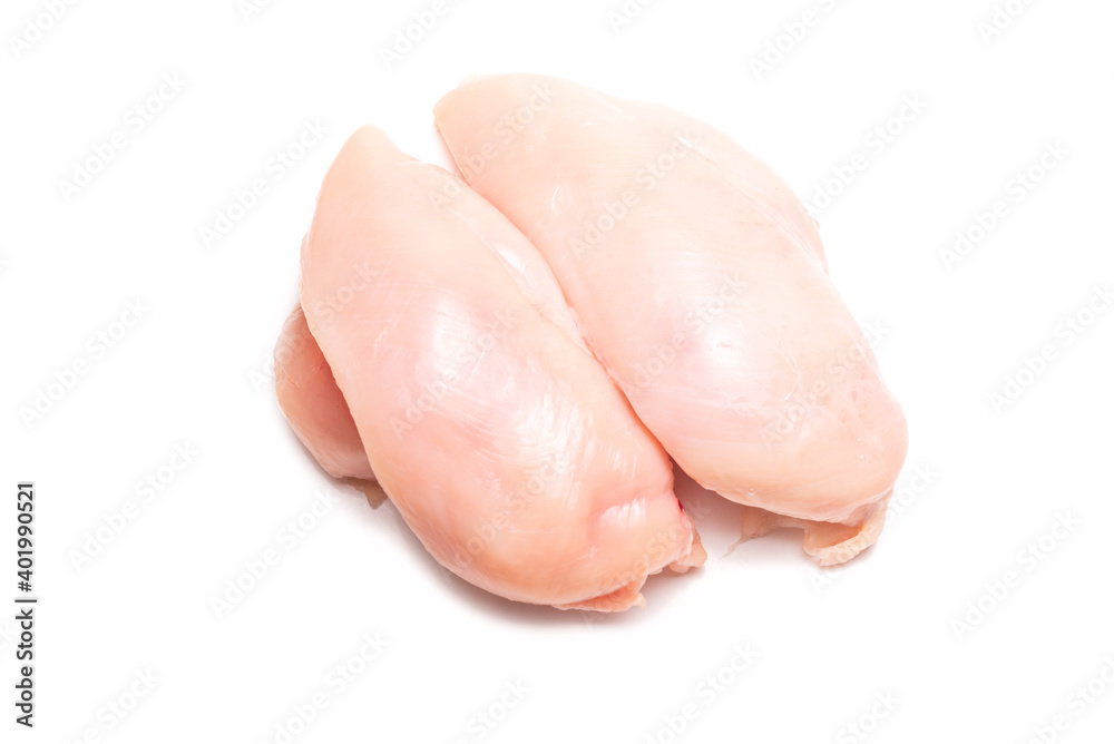 Raw chicken fillet isolated on white background. Raw chicken fillet isolated on white background.