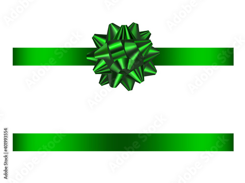 green bow and ribbon