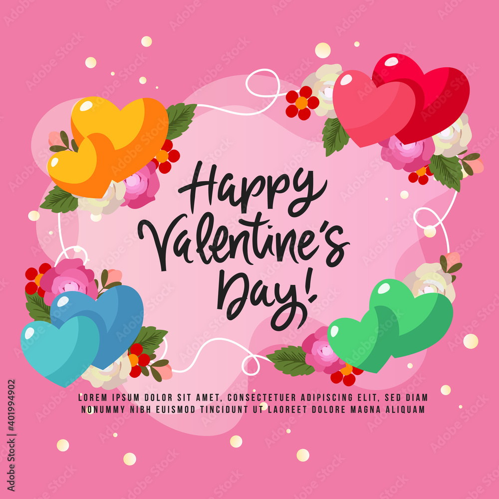 happy valentine day card with rose element happy valentine day card with rose element