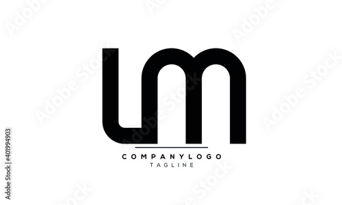 Abstract Letter Initial LM and MN Vector Logo Design Template