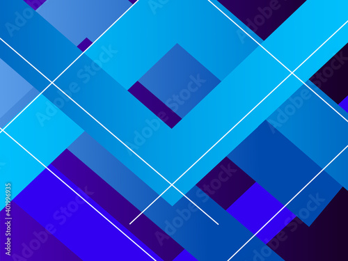 geometric abstract shapes with stylish blue background photo