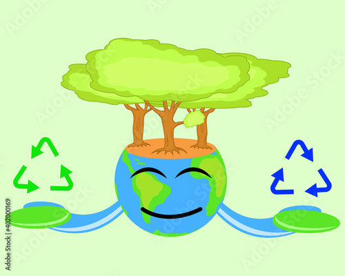 Illustration vector graphic cartoon character of recycle for nature and environment preservation