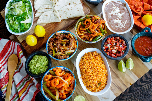 Preperation of fresh spanish mexican food