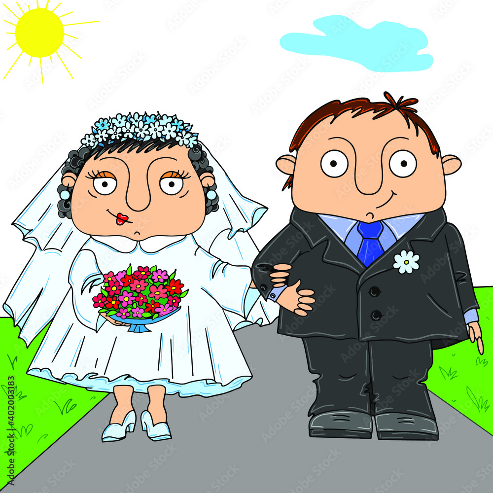 newlyweds happy family wedding