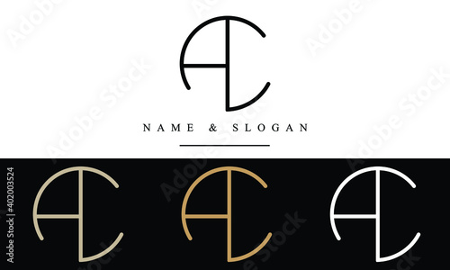 AC, CA, A, C Letter Logo Design with Creative Modern Trendy Typography