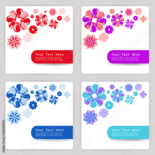 Spring season banners with flowers  Vector illustration.
